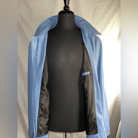 Polyester Leather-like Flight Jacket. - Picture 3 of 4